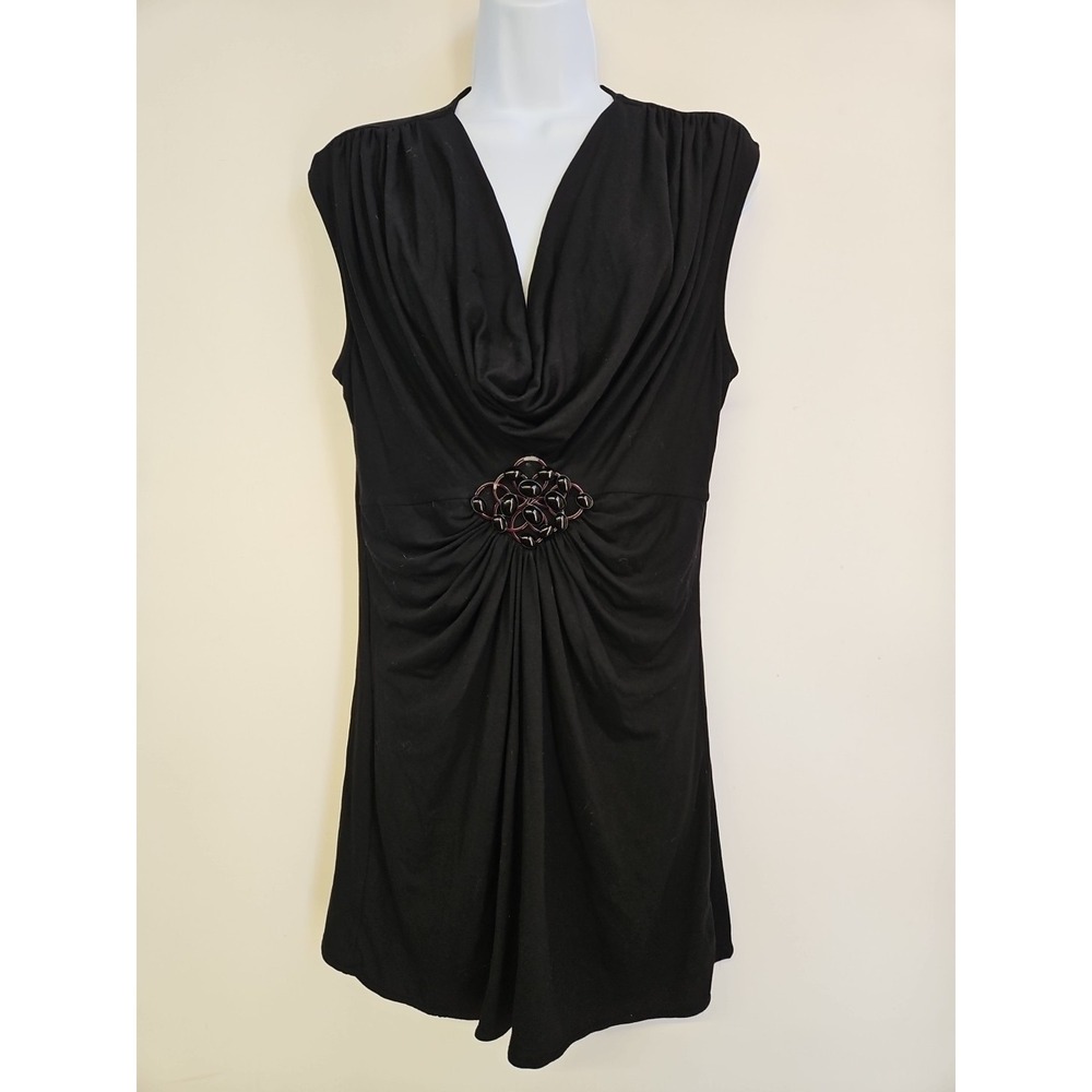 White House Black Market Black Sleeveless Top Size M Mature Professional